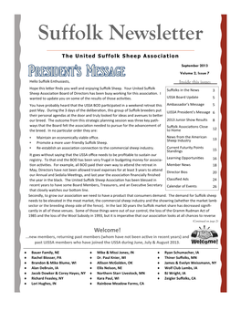 Suffolk Newsletter