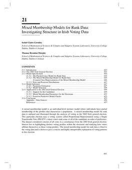 Mixed Membership Models for Rank Data: Investigating Structure in Irish Voting Data