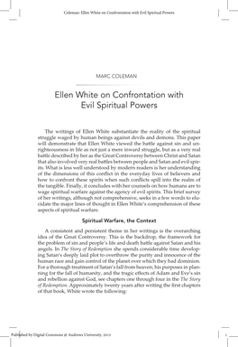 Ellen White on Confrontation with Evil Spiritual Powers