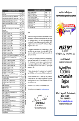 Price List Whether of the Same Or Another Brand from Sources Outside the Procurement INK CARTRIDGE, HP C6656A, No