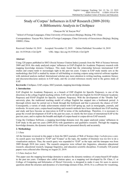 Study of Corpus' Influences in EAP Research (2009-2018)