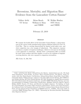 Evidence from the Lancashire Cotton Famine∗