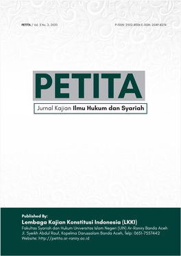 Jurnal Kajian Ilmu Hukum Dan Syariah