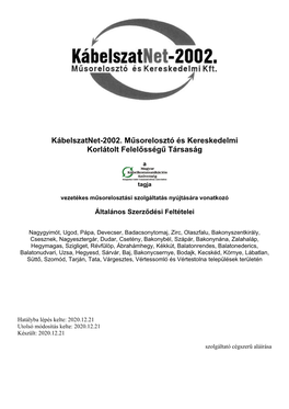 Kábelszatnet-2002- Kft