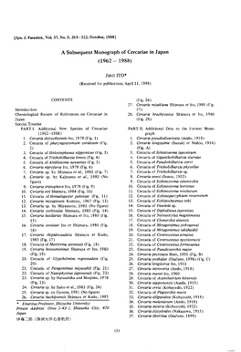 A Subsequent Monograph of Cercariae in Japan