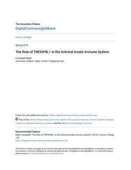 The Role of TNFAIP8L1 in the Antiviral Innate Immune System