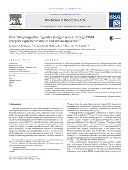 Pancreatic Polypeptide Regulates Glucagon Release Through PPYR1 Receptors Expressed in Mouse and Human Alpha-Cells☆