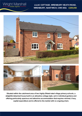 Lilac Cottage, Wrenbury Heath Road, Wrenbury, Nantwich, Cw5 8Eq £299,950