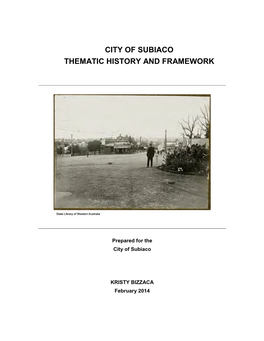 City of Subiaco Thematic History and Framework