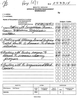 Pp!-- 161 I White House Office of Records Management - Worksheet