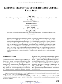 Response Properties of the Human Fusiform Face Area