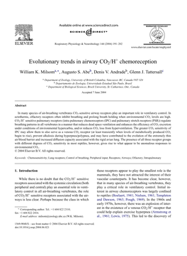 Evolutionary Trends in Airway CO2/H Chemoreception