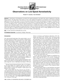 Observations on Low-Speed Aeroelasticity