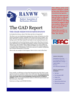 August 2021 GAD Report