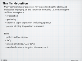 Thin Film Deposition