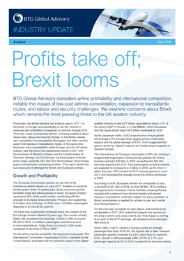 Aviation: Profits Take Off; Brexit Looms