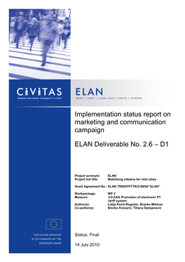Implementation Status Report on Marketing and Communication Campaign