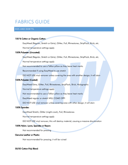 Fabrics Guide