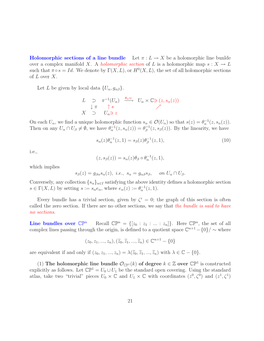 Holomorphic Sections of a Line Bundle Let Π : L → X Be a Holomorphic Line Bunlde Over a Complex Manifold X