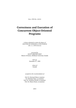 Correctness and Execution of Concurrent Object-Oriented Programs