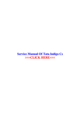 Service Manual of Tata Indigo Cs