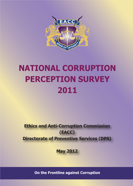 Corruption Perception Survey 2011 Cover