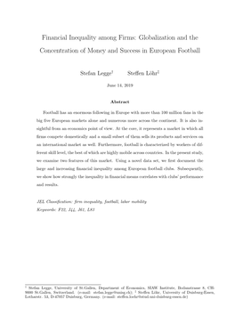 Globalization and the Concentration of Money and Success in European Football