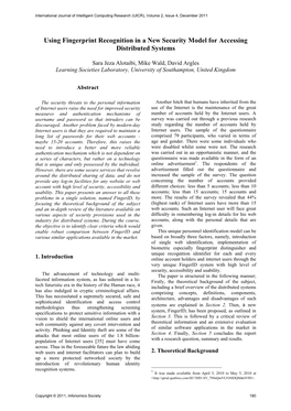 Using Fingerprint Recognition in a New Security Model for Accessing Distributed Systems