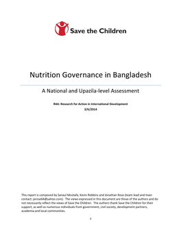 Nutrition Governance in Bangladesh