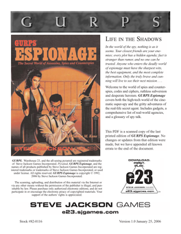 GURPS Classic Espionage