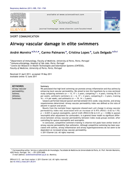 Airway Vascular Damage in Elite Swimmers