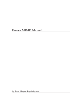 Emacs MIME Manual