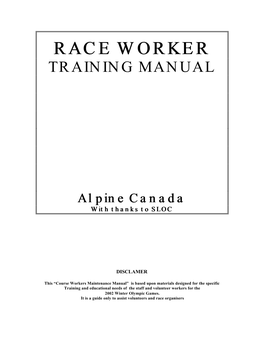 Race Worker Training Manual