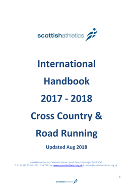 International Handbook 2017 - 2018 Cross Country & Road Running