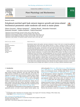 Polyphenol-Enriched Spelt Husk Extracts Improve Growth and Stress