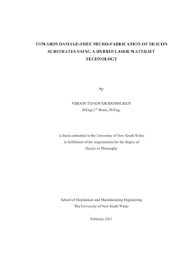 Towards Damage-Free Micro-Fabrication of Silicon Substrates Using a Hybrid Laser-Waterjet Technology