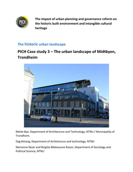 PICH Case Study 3 – the Urban Landscape of Midtbyen, Trondheim