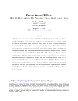 How Childcare Affects the Academic Tenure-Track Gender