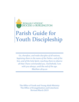 Parish Guide for Youth Discipleship