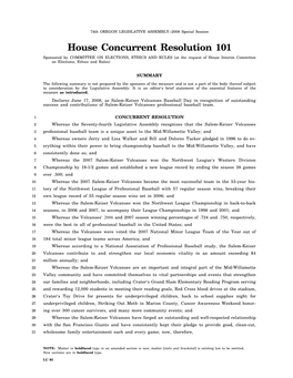 House Concurrent Resolution 101 Sponsored by COMMITTEE on ELECTIONS, ETHICS and RULES (At the Request of House Interim Committee on Elections, Ethics and Rules)