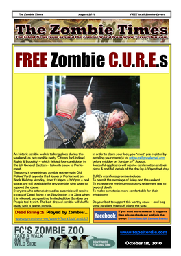 Zombie Times August 2010 FREE to All Zombie Lovers