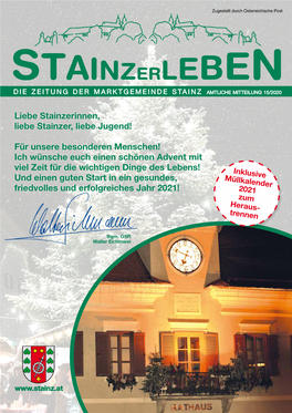 Stainzerleben Die Zeitung Der Marktgemeinde Stainz Amtliche Mitteilung 15/2020