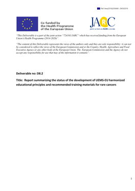 D8.2 Report Summarizing the Status of the Development of UEMS-EU Harmonized Educational Principles
