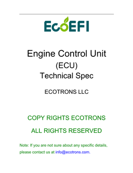 ECOTRONS Engine Control Unit