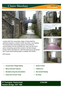 41 Towngate, Heptonstall, £150,000 Hebden Bridge, HX7 7NB 41 Towngate, Heptonstall, £150,000 Hebden Bridge, HX7 7NB