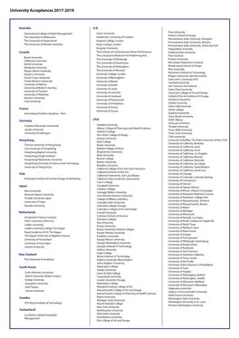 University Acceptances 2017-2019