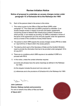 PR18 Review Initiation Notice