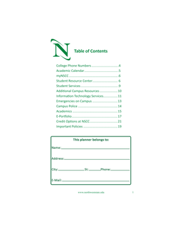 Table of Contents