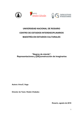 Negros De Mierda”: Representaciones Y [DE]Construcción De Imaginarios