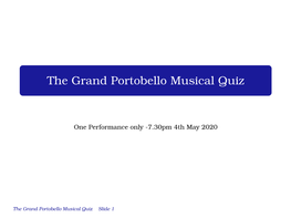 The Grand Portobello Musical Quiz